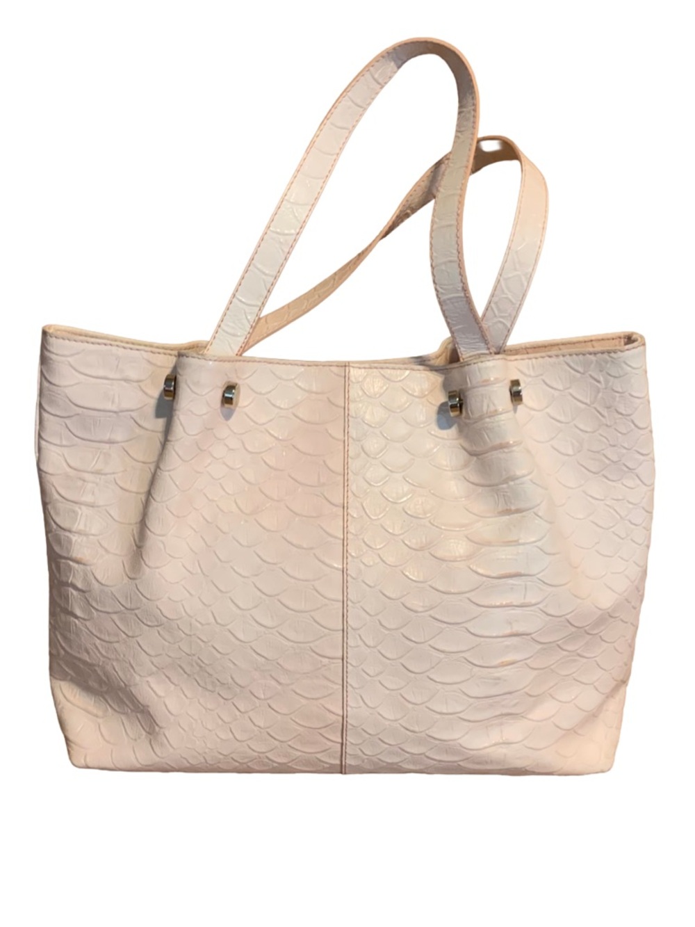 CLAUDIA FIRENZE LIGHT PINK LEATHER SHOULDER TOTE BAG